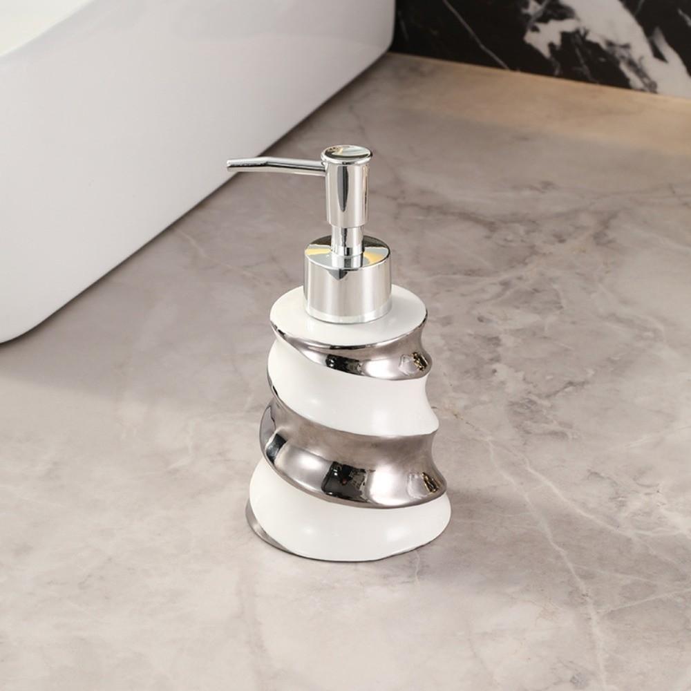Small Ceramic Luxury Lotion Bottle Refillable 200ml Countertop Sink Soap Dispenser Waterproof Reusable Sub Bottle