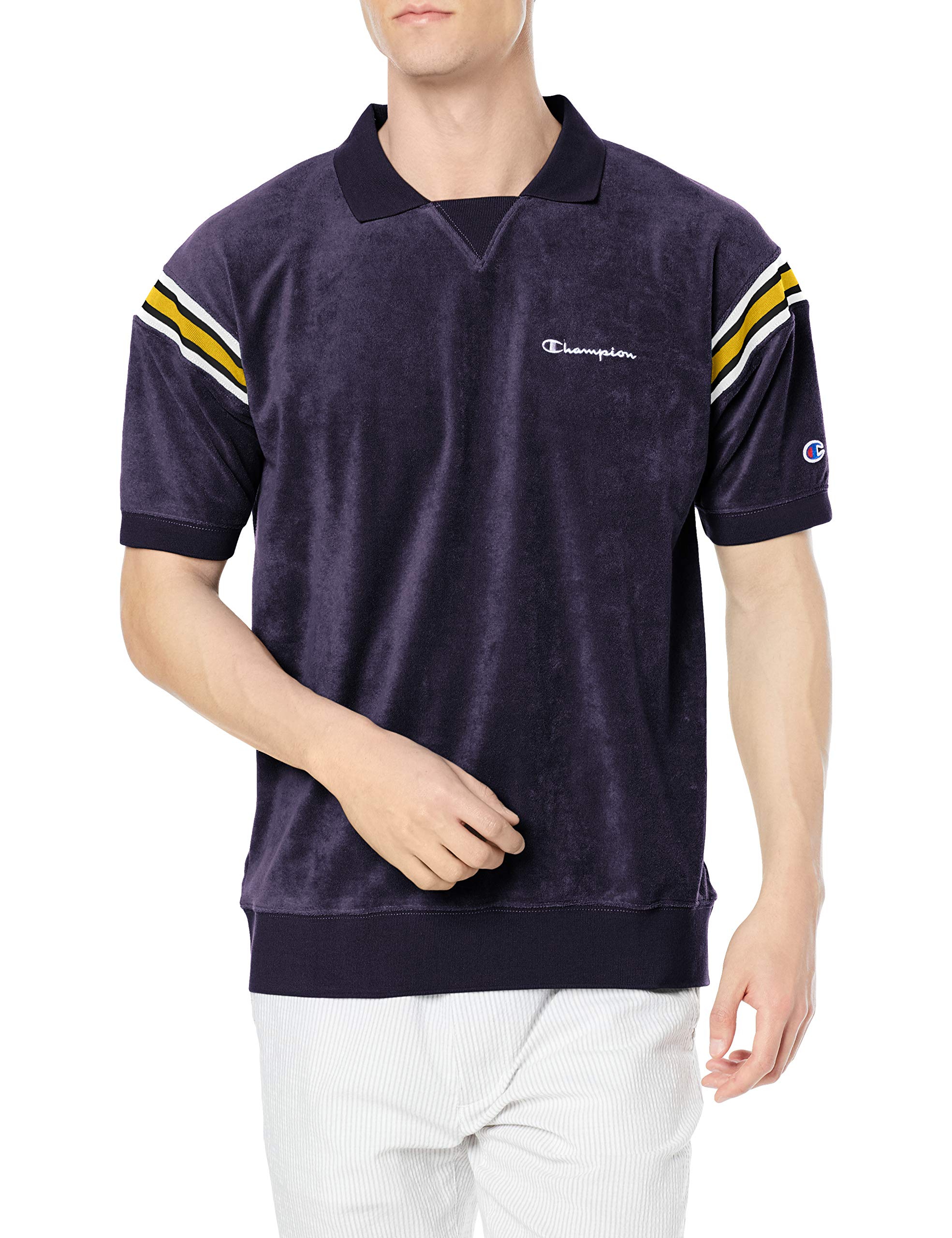 

Champion Short Sleeve Polo Odor UV Script Size M Men s Shirt, Antibacterial, Resistant, Protection, Logo, Golf, Navy, (C3-TG303)