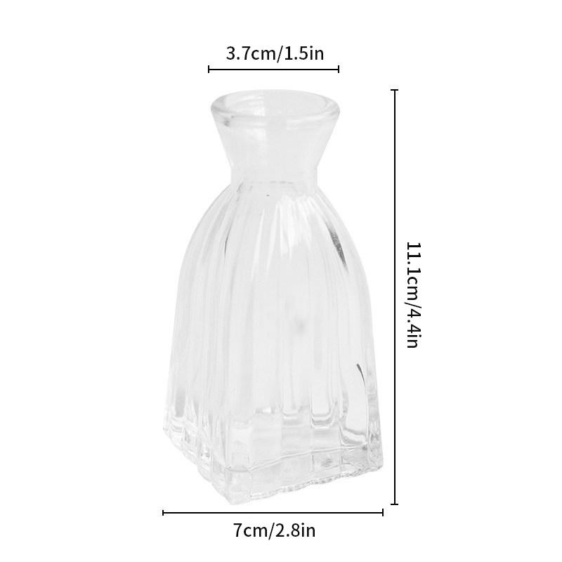 Gradient Glass Vase with Geometric Faceted Design Flower Vase for Wedding Centerpiece Arrangements Home Office Decor Floreros