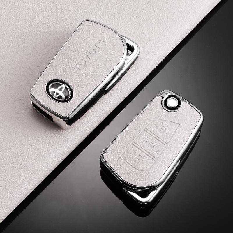 

2026 Hot For Toyota Hub Caps Car Flip Key Case Cover Bag for Toyota Auris Corolla Avensis Verso Yaris Aygo Scion TC IM Camry RAV