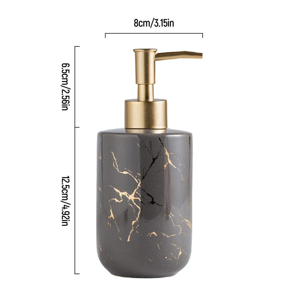 Ceramic Soap Gel Pump Dispenser Marble Design Empty Liquid Bottle for Bathroom Set Ceramic Accessories and Decor