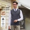 POLOMEISDO Men's 100% Merino Wool V-Neck Knit Vest