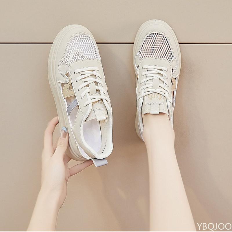 Summer Little White Shoes New Female Students Height Increasing Hollow Mesh Casual Simple Comfortable Women's Shoes