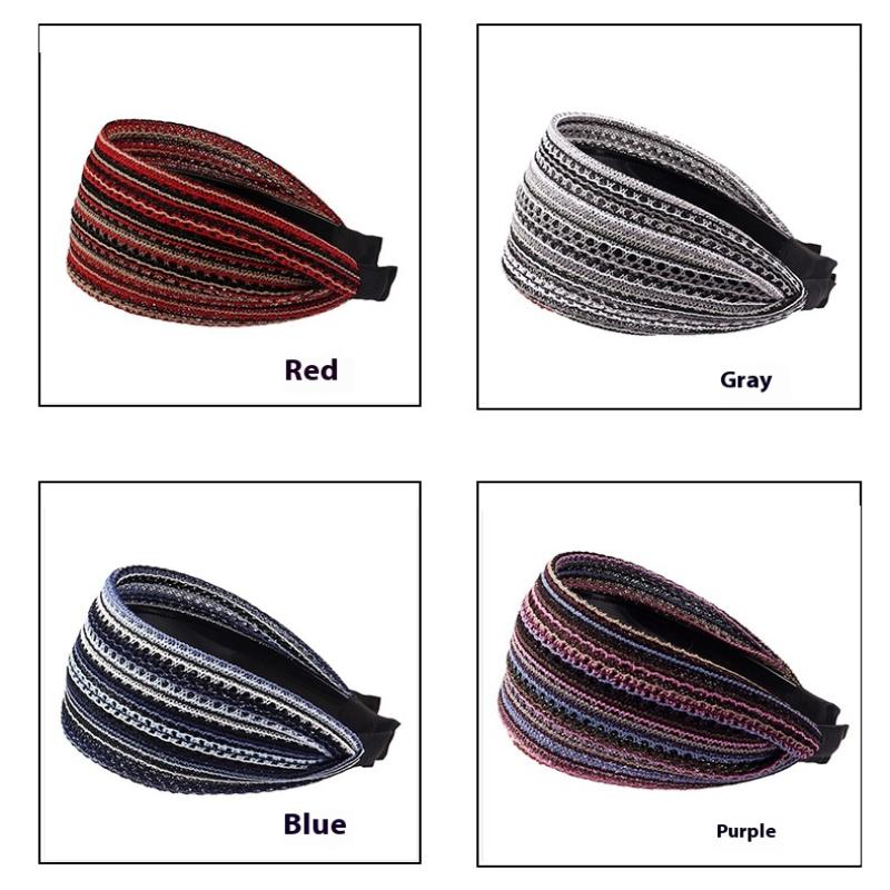 Wide Edge Hairband Hair Clip Ethnic Style Hair Accessory Toothed Anti-Slip Versatile For Covering Gray Hair And Frizz For Women