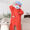 Grappige Draagbare Grote Mond Onesie Pyjama voor Kinderen, Volwassenen, Gezellige Fleece Huis Kleding, Met Capuchon Zacht Pluche Eendelig Jumpsuit