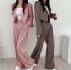 Women's Khaki Summer Suit Set: High Waist, Slimming Straight-Leg Pants, Professional Slim Fit, Versatile Temperament