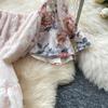 Vestido de Verano Cuadrado de Gasa Bordada Estampada de Alta Calidad para Mujer Moda Vacaciones Manga Volante Adelgazante Midi