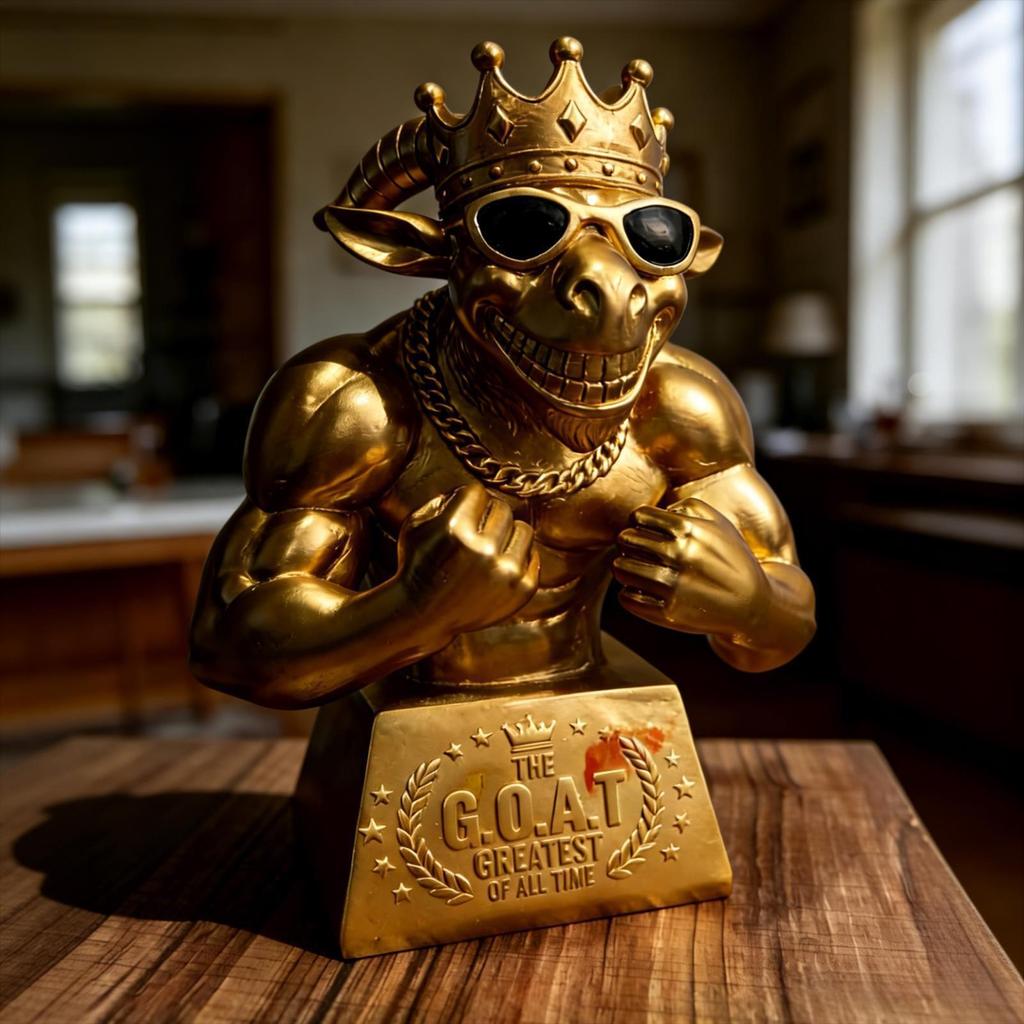 Goat Award Muscle Goat Football Player Award Humorous Desk Figurine for Players Winners Athletes Captains League Home Apartment