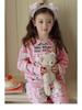 Kids' Korean Style KT Cat Pajamas - Girls' Medium/Large, Cute Cartoon Spring/Autumn Sleepwear