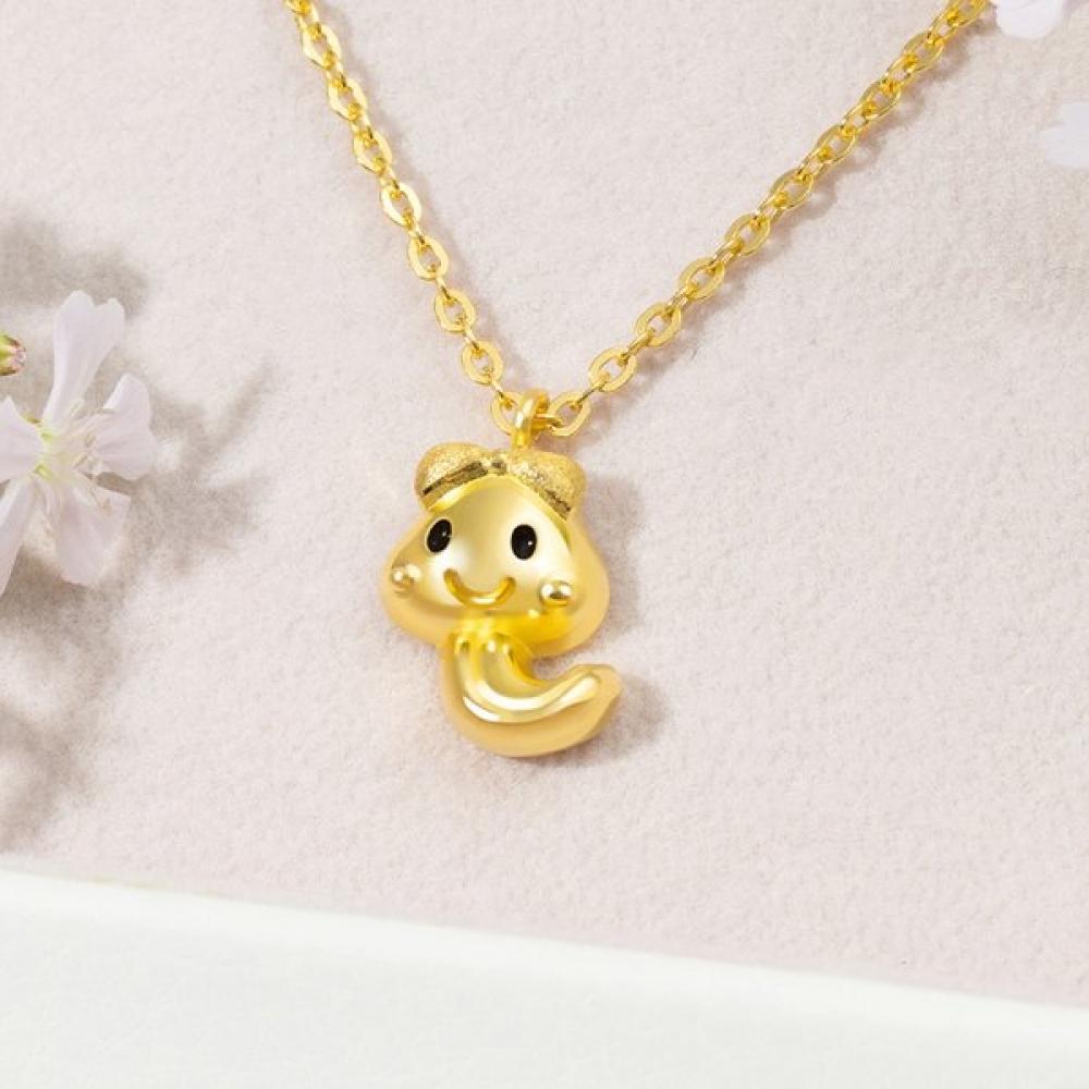 Porti 24k Gold Snake Ribbon Stone Necklace 1.875g