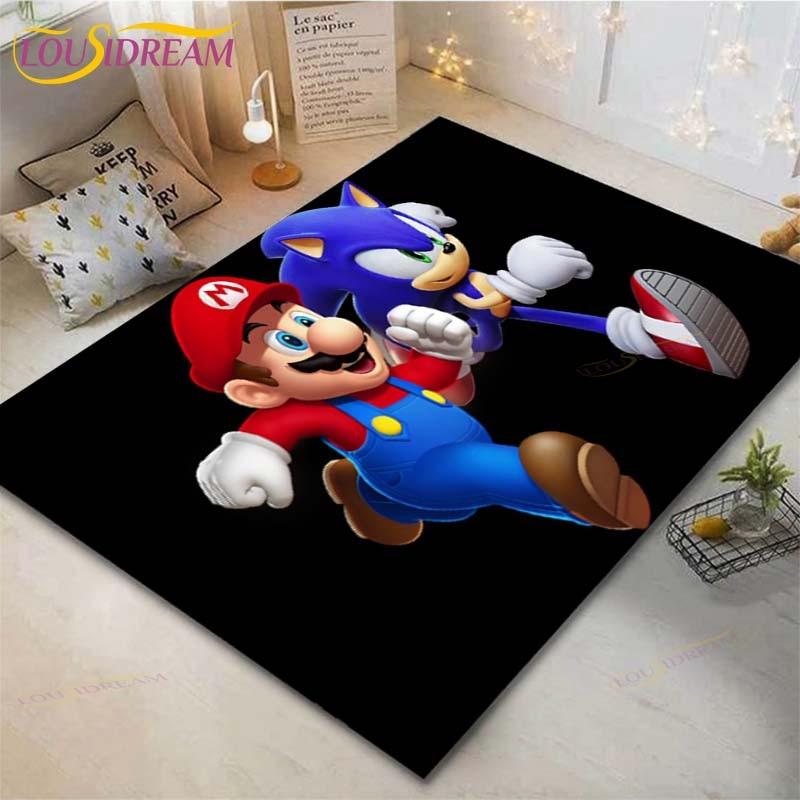 

Cartoon Mario Bros Carpets Kids Crawling Carpets Living Room Tea Table Mats Bedroom Rug Washable Floor Mats Household Area Mat 60cm x 90cm