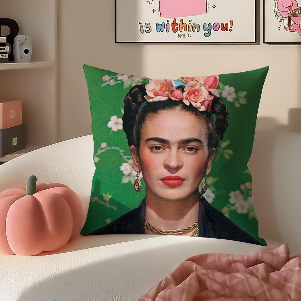 Artistic Painter FFrida KKahlo Cushion Cover Pillowcase Short Plush Invisible Zipper Room Sofa Cushion Cover