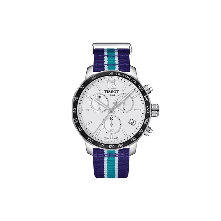 TISSOT Time Jog Collection Quartz Movement Men s Watches Watch 42mm White Dial Stainless Steel Case Nylon Strap T095.417.17.037.30 Purple Strap