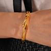 Elegant Stainless Steel Open Bangle: Simple Fashion Temperament Bracelet for Women