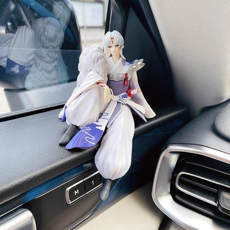 Inuyasha Sesshomaru Sitting Posture Figure Anime Model Toys Car Interior Decor Collectible Ornament Gift For Fans