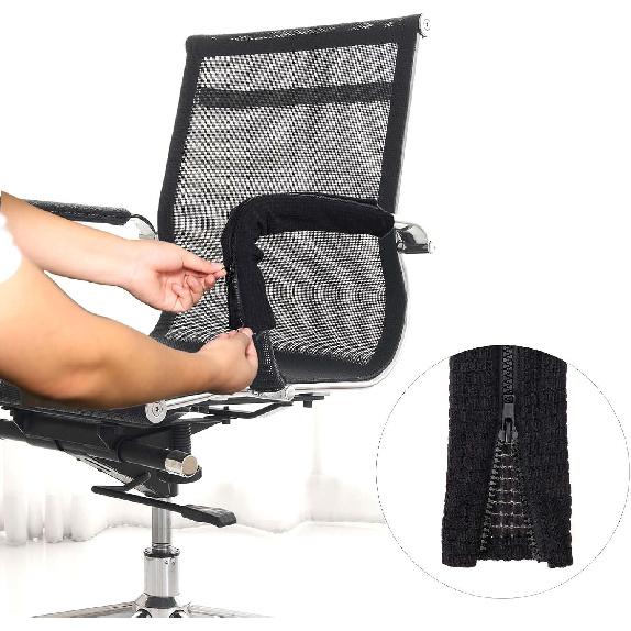 2 Pairs Office Chair Armrest Covers, Zipper Chair Slipcover, Office Removable Arm Rest Covering, Stretch Chair Armrest Covers, Office Seat Hand Rest