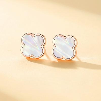 Fritillary Four-leaf Clover Stud Earrings for Women's Year New Trendy Niche Design Earrings Temperament Elegant Earrings