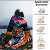 1pc Tiger Fantasy Landscape Blanket Lightweight Flannel Blanket Throw Blanket For Sofa, Bed, Travel, Camping, Livingroom, Office, Couch, Chair, And Be