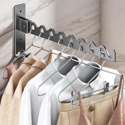 Opvouwbaar kledingrek zonder boren: Wandmontage Onzichtbare Hanger voor Ramen, Balkons, Badkamers.