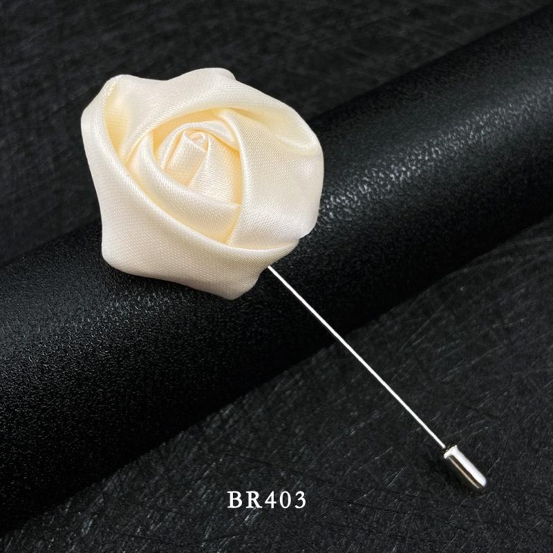 Handmade Multi-Color Rose Fabric Brooch Pin for Men's Suits - Korean Style Accessories