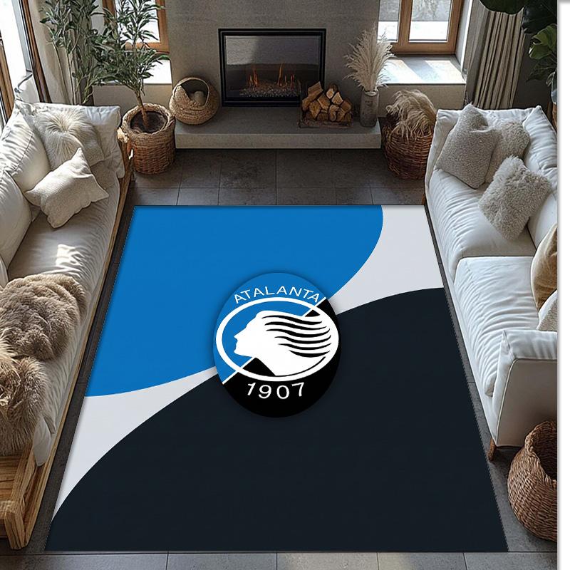Tappeto Morbido per Pavimento Antiscivolo con Motivo Calcio Atalanta FC Tappeto per Interni Tappetino Decorazione Sportiva per Camera da Letto