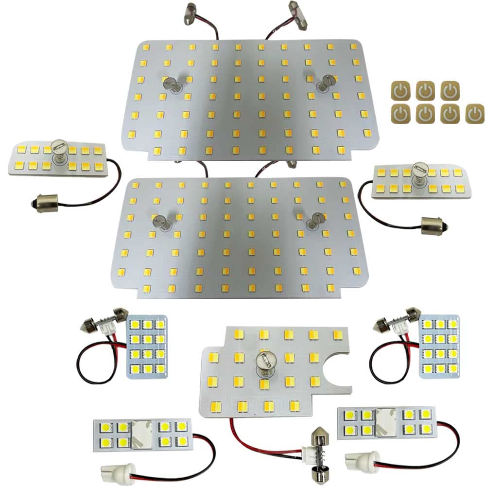 

Compatible with Toyota Hiace Wagon Grand Dimmable Room Lamp Set 218 SMD (8th Generation) Cabin, (9 pieces, lights) белый