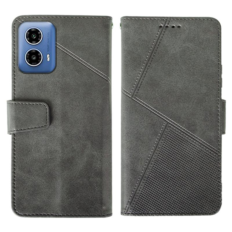 

IDEWEI For Motorola Moto G45 5G/G34 5G Case PU Leather Calf Texture Phone Cover with Viewing Stand Grey