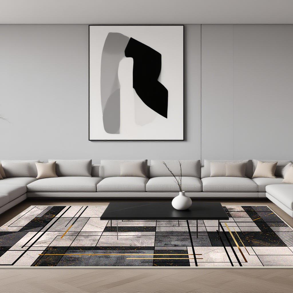 Modern Geometric Carpets for Living Room Bedroom Light Luxury Decoration Carpet Cloakroom Balcony Floor Mats Home Sofa Area Rugs