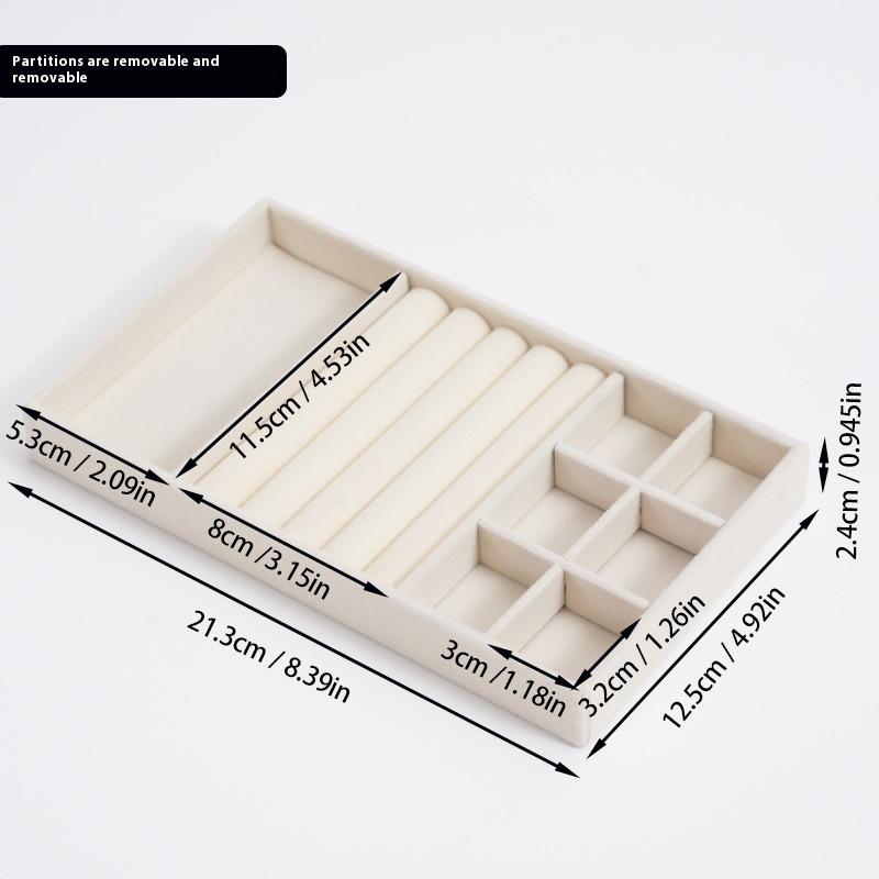 Sametová šperkovnice Náušnice Náhrdelník Prsten Náramek Stojan na vystavení šperků Zlatý podnos na šperky