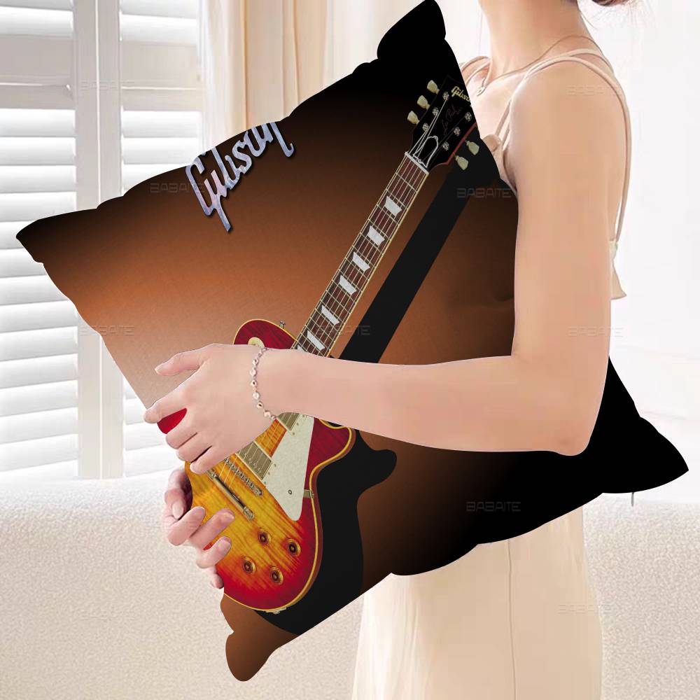 Gibson Guitar Logo Cushion Cover Pillowcase Upholstery Sofa Throw Pillow Home Decor Pillowcas