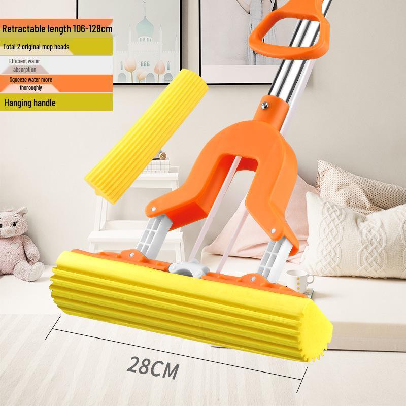 Totole Foldable Absorbent PVA Sponge Mop - Hands-Free, Large Squeeze Design for Easy Cleaning