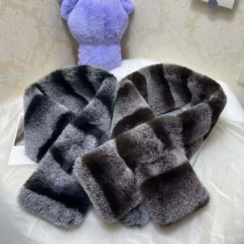 Thick Plush Cross Scarf Soft Fluffy Muffler Warm Tippet Faux Fur Collar Skiing Resort