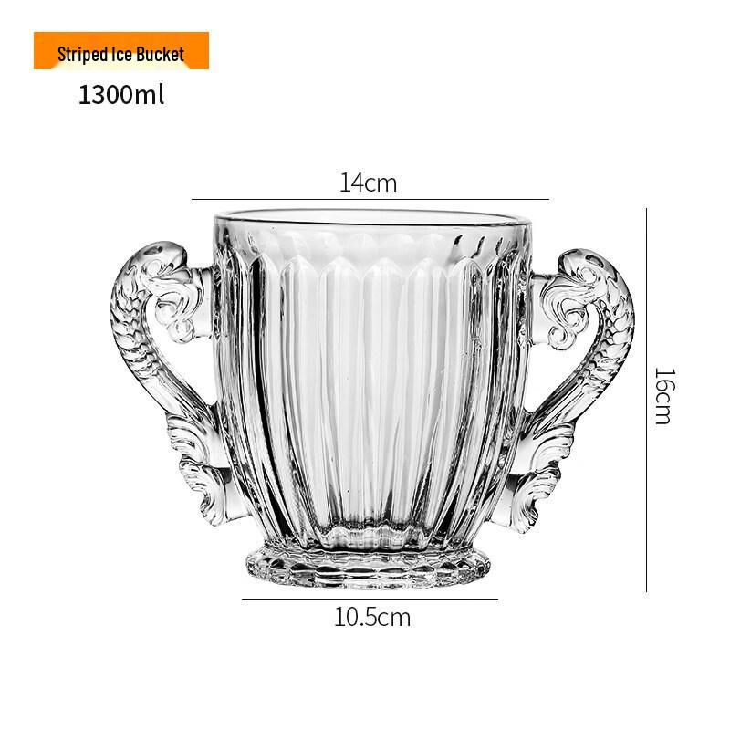 Стеклянное ведерко для льда ZISIZ с щипцами