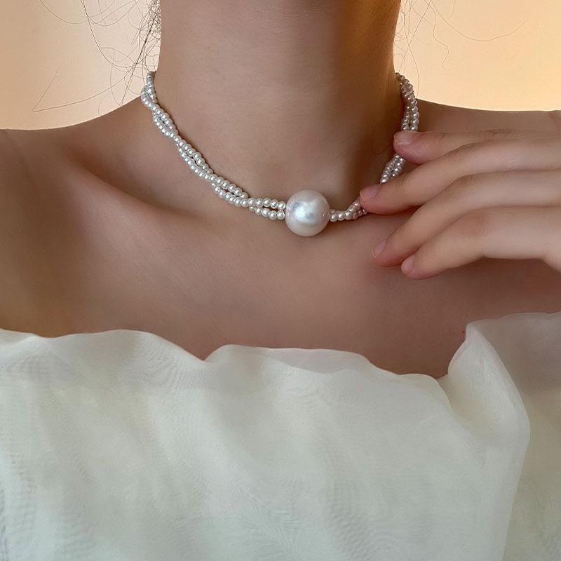 Women Fashion Light Luxury Single Shell Pearl Clavicle Versatile Necklace