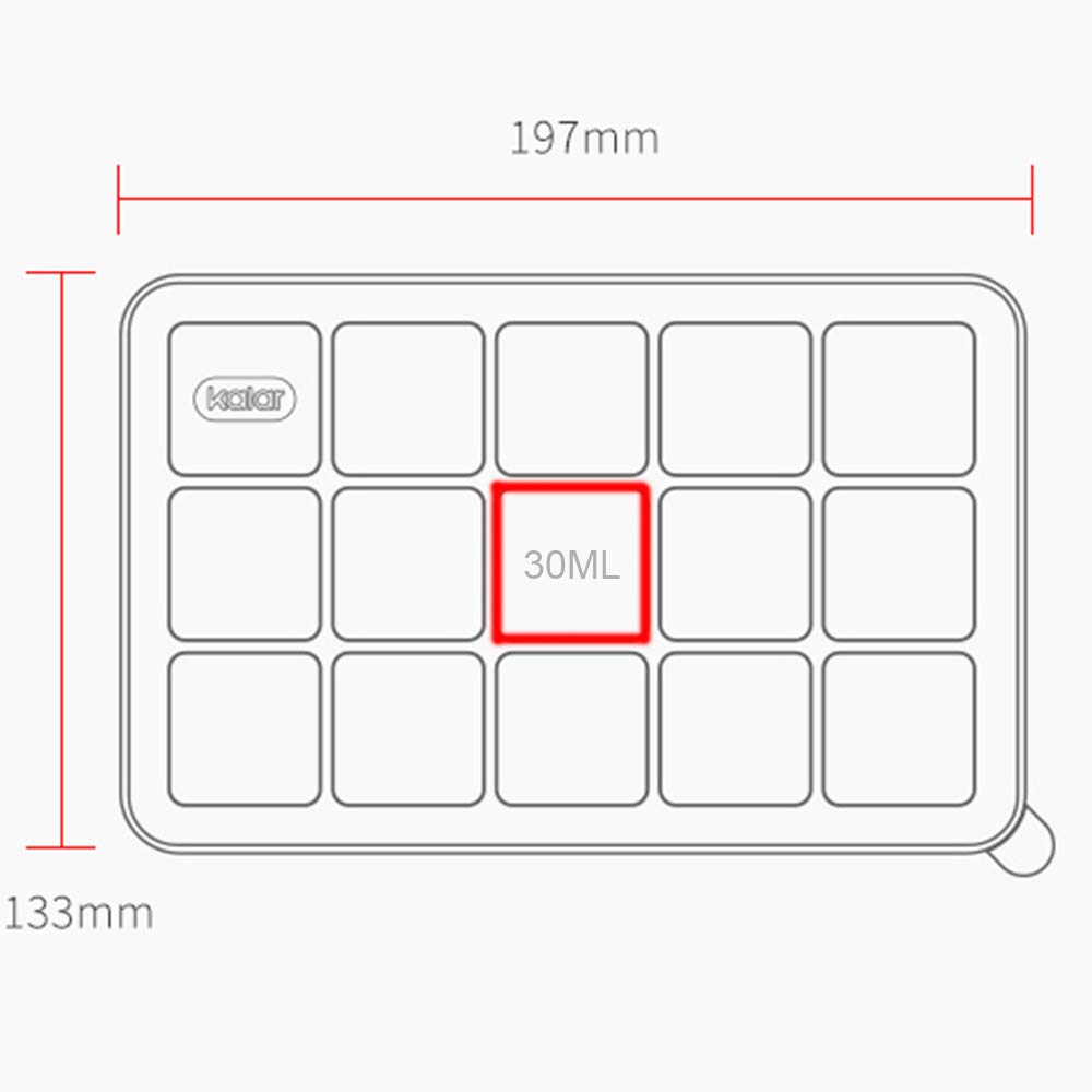 Kalar Frozen Portioned Baby Food Storage Containers 9 Blocks 15 Blocks Ice Cube Tray Baby Food Ice Tray (15 Blocks, Blue)…
