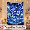 Custom Personalized Tapestry,Blue Lock Print Custom Name Text Wall Art Hanging for Bedroom
