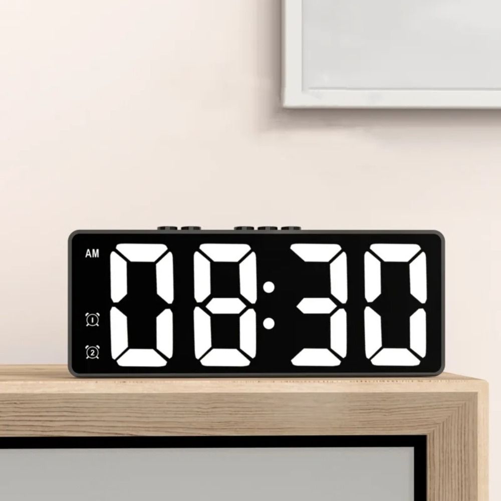 Dual Alarms Digital Clock Mute Electronic Clock Digital Display LED Alarm Clock Travel
