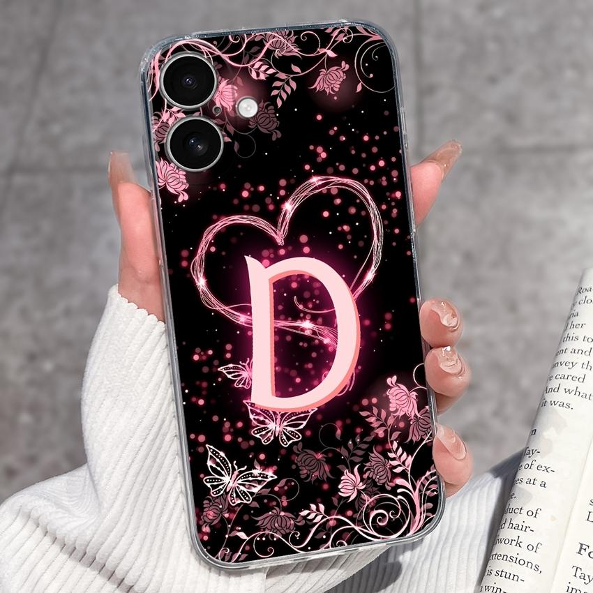 Für iPhone 17 16 15 14 Pro Max Plus 16e 17air Schöne goldene Buchstaben Handyhülle Transparentes TPU Anti-Sturz Schutz Ultra Dünne Hülle Für iPhone Capa