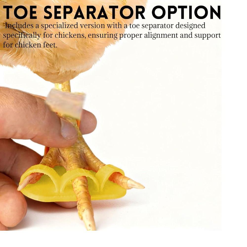4 szt. Profesjonalny regulowany szyna na nogę kurczaka Trwała Lekka szyna na nogę kaczki Wielokrotnego użytku Separator palców drobiu Pielęgnacja drobiu
