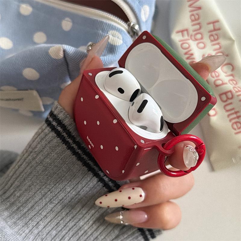 Contrast color small strawberry for AirPods 1 generation protective cover for AirPods 1 generation magnetic earphone cover Pro1 generation