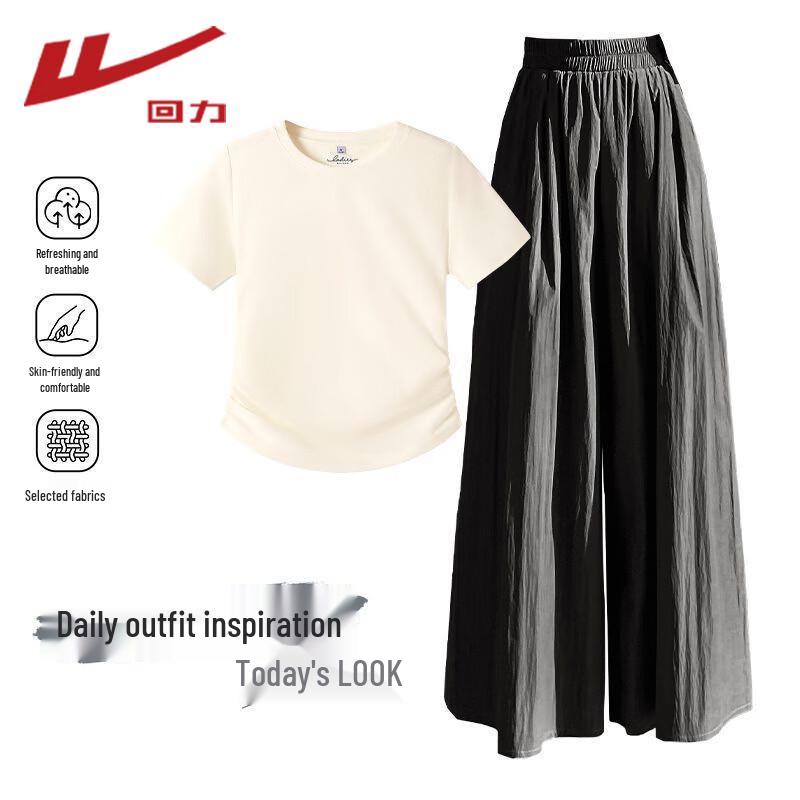 

Warrior Women s Pleated Short Sleeve & Cooling Wide-Leg Pants Set M