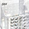 Clear Cosmetic Storage Box Transparent Acrylic Makeup Brush Organizer, Multi-Compartment Bin, Modern Dressing Table Case Style Display for Lip