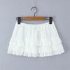 Women's Embroidered Lace Flutter Sleeve Top & Drawstring Cake Skirt Set