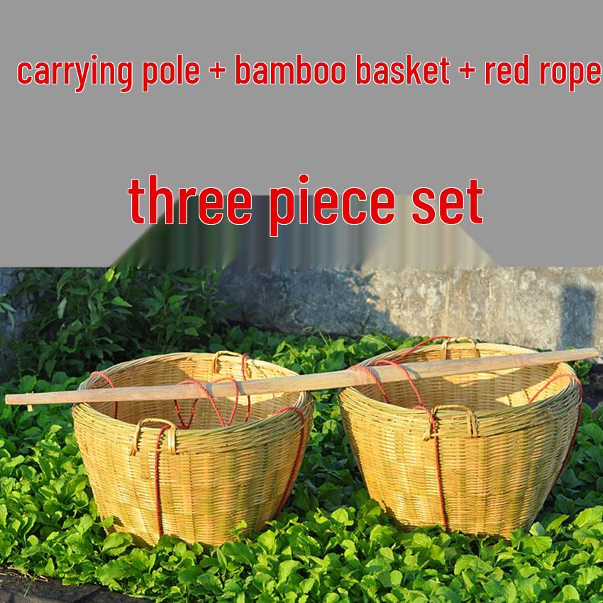 Zhuang Large Bamboo Woven Multi-Use Basket: Rice Washing, Grain Storage, Winnowing, Fruit Display, Event Decor
