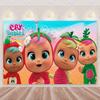 Cartoon Cute Cry Babiesed Birthday Party Decorations Lovely Blind Box Doll Backdrop Baby Shower Supplies Child Room Wall Hanging