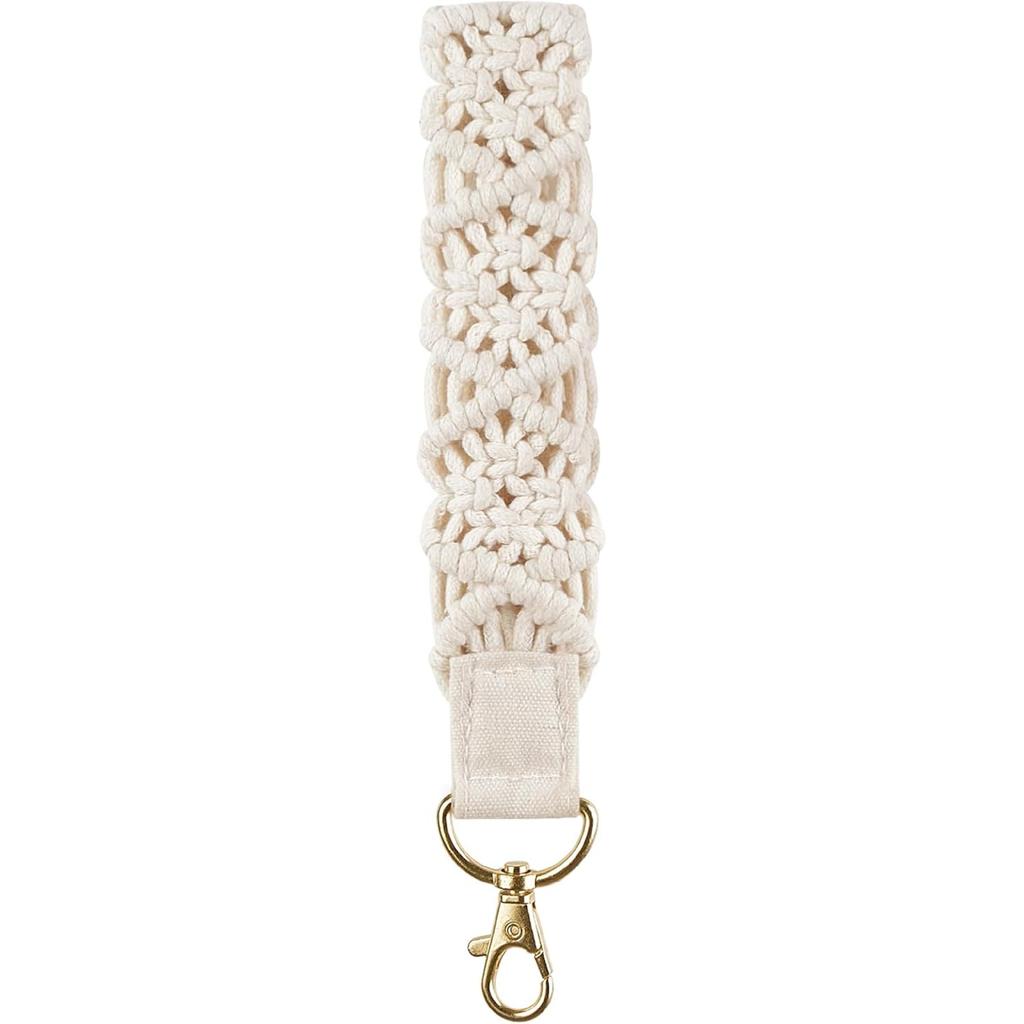 Mkono Macrame Key Chain Cute Keychain Wristlet Lanyard Boho Woven Wrist Lanyard for Keys, Key Cha for Car Key ID Badges