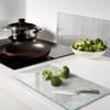 Kitchen Multifunctional Decorative Glass Boards White Canvas 2x30x52 Cm