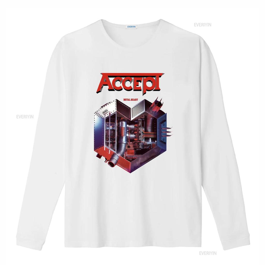 ACCEPT METAL HEART Album Design T Shirt Sizes S 5XL MR319 Band Merch Music Lover  Vintage Washed Versatile Casual Soft Fashion