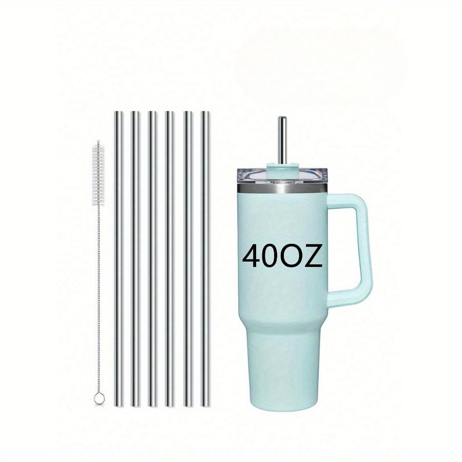 Stainless Steel Metal Drinking Straws Set With Cleaning Brush, For 40oz Tumbler Cups, Ideal For Cold Drinks & Juices, Summer, Kitchen, Christmas Gift