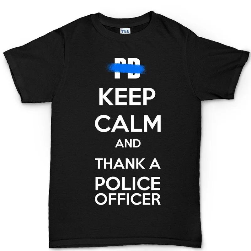 

Keep Calm Police Unisexs Cotton TShirt Retro Casual Athletic Workout Black 4XL